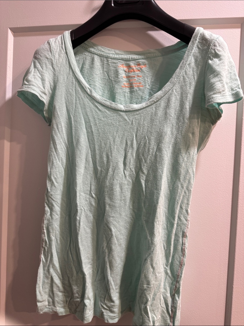 American Eagle Outfitters Mint Scoop Neck Short Sleeve Tee